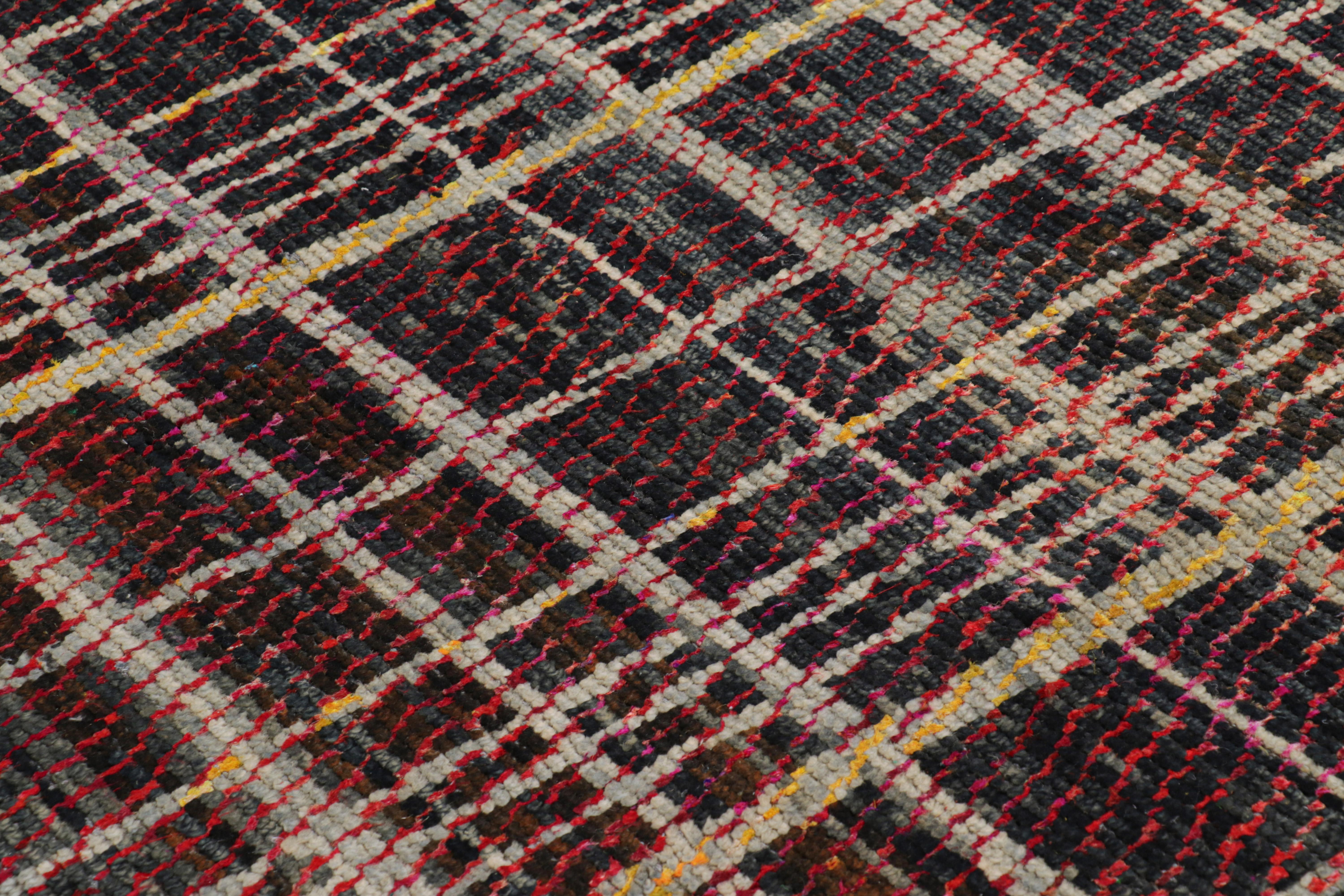 Rug & Kilim’s Contemporary Rug in Red with Stripes and Geometric Patterns In New Condition For Sale In Long Island City, NY