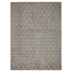 Alfombra contemporánea Rug 
Kilim en gris plateado con motivos florales "Etérea"