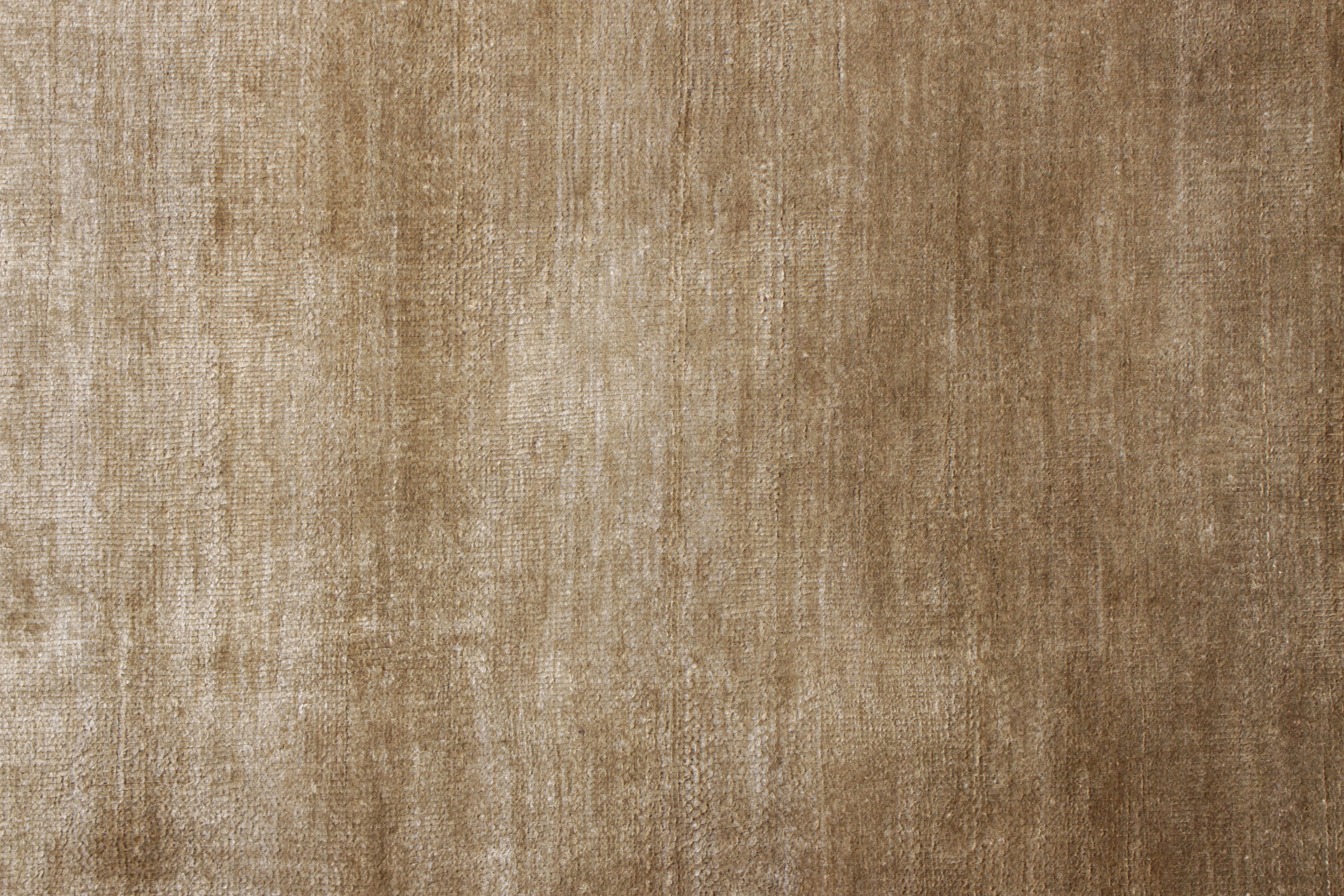 Modern Rug & Kilim's Contemporary Rug in Solid Beige Brown Open Field For Sale