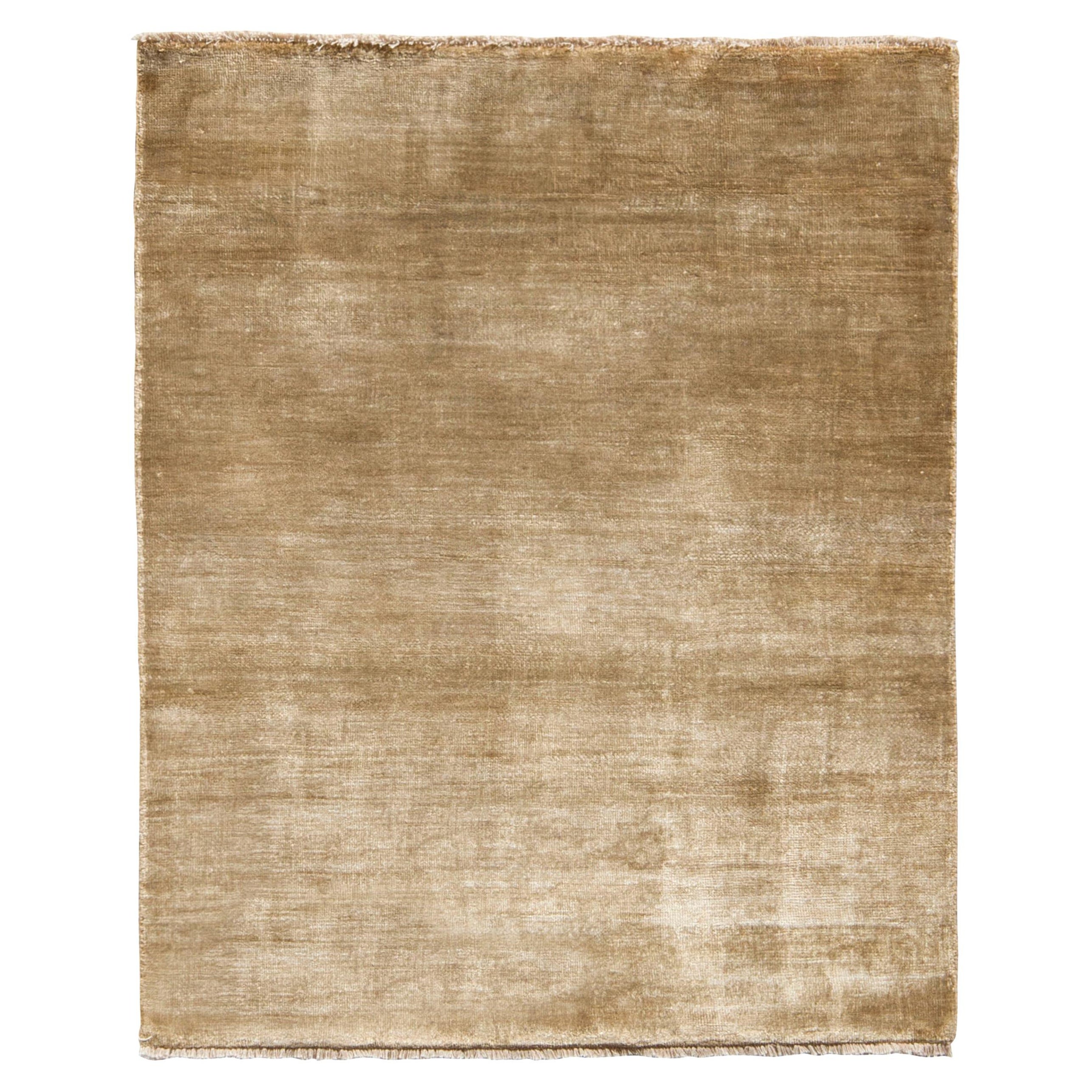 Rug & Kilim's Contemporary Rug in Solid Beige Brown Open Field