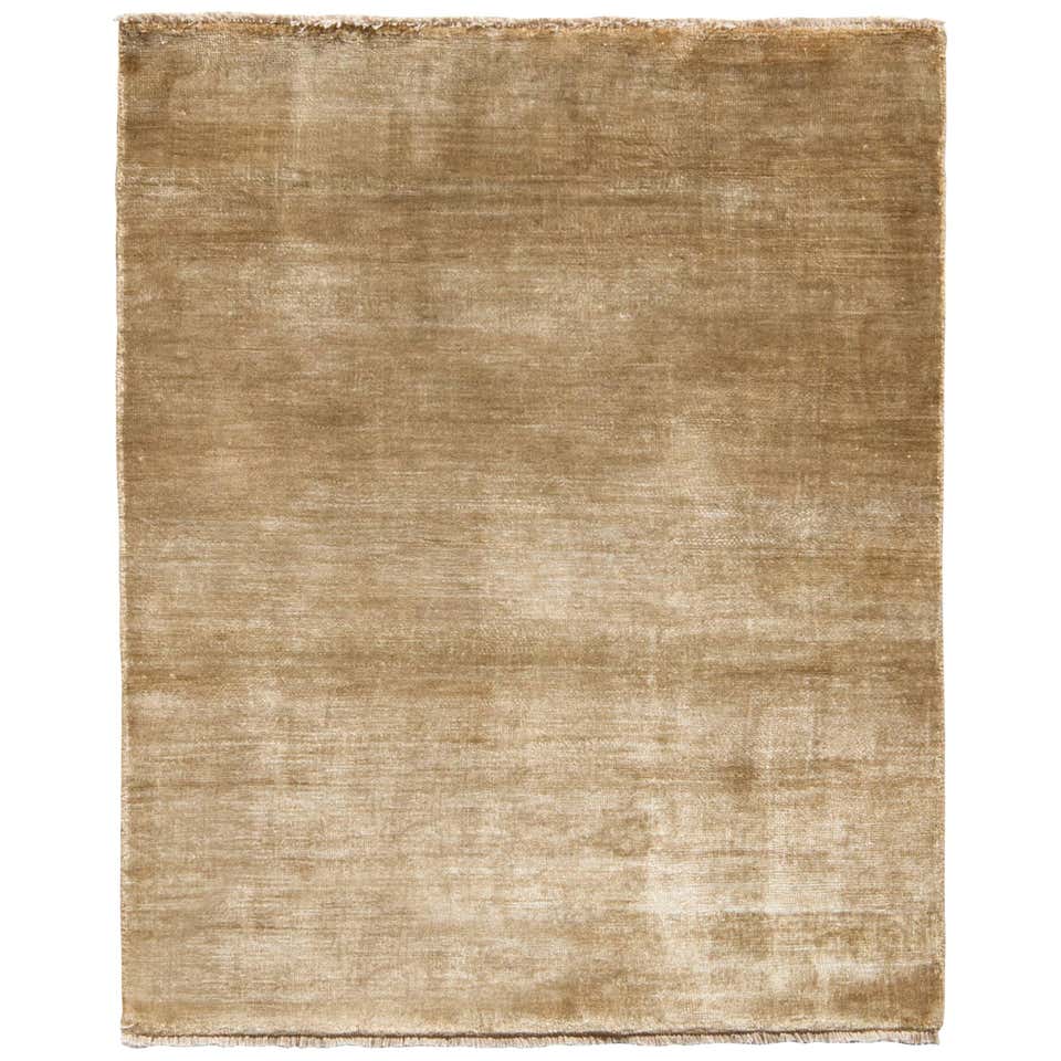 Rug and Kilim's Contemporary Rug in Solid Beige Brown Open Field For ...