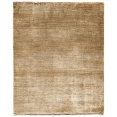Rug & Kilim's Contemporary Rug in Solid Beige Brown Open Field