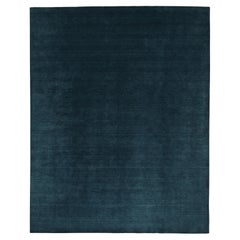 Rug & Kilim's Contemporary Rug in Solid Blue (tapis contemporain en bleu uni)