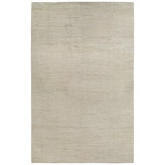 Rug & Kilim’s Contemporary Rug in Solid Gray and Beige Tones