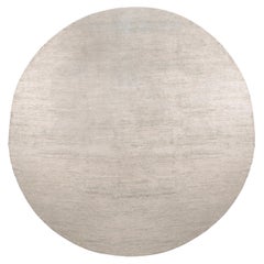 Rug & Kilim’s Texture of Color Custom Circle Rug Design in Solid Grey