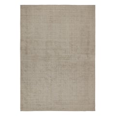 Tapis contemporain Taupe à rayures ton sur ton de Rug & Kilim