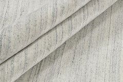Rug & Kilim’s Contemporary Rug in Textural Silver, Off-White and Blue Striae