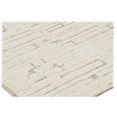 Rug & Kilim's Contemporary-Teppich in Weiß mit geometrischen Hoch-Tief-Mustern