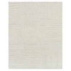 Rug & Kilim's Contemporary-Teppich in Weiß mit geometrischen Hoch-Tief-Mustern