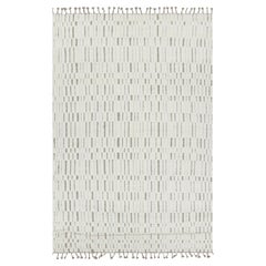 Rug & Kilim's Contemporary-Teppich in Weiß mit geometrischen Hoch-Tief-Mustern