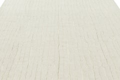 Rug & Kilim’s Contemporary Rug in White with High-Low Stripes