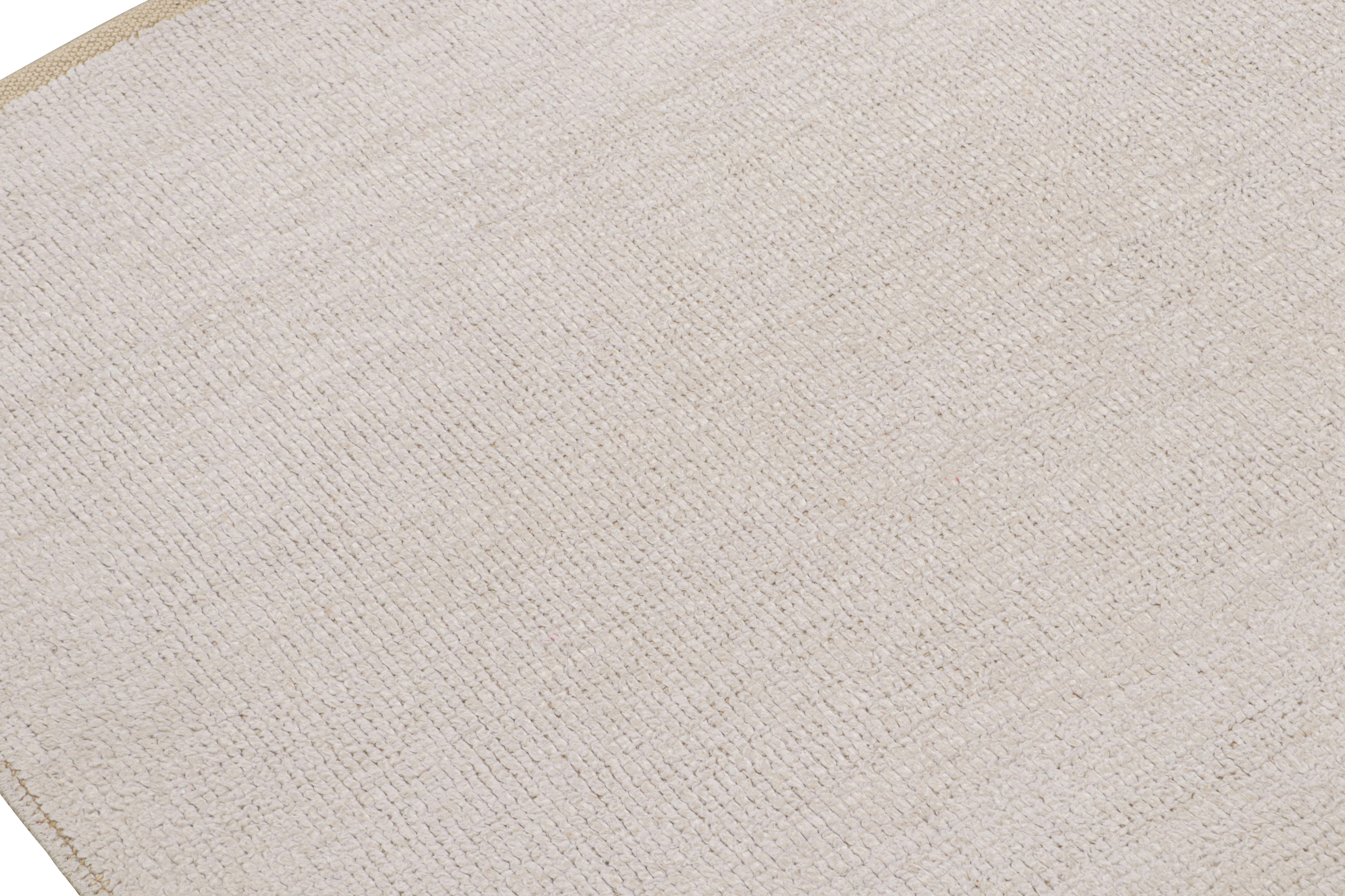 Rug & Kilim's Contemporary Teppich in Weiß mit dezentem Kreis-Muster - Harmony  (Nepalesisch) im Angebot