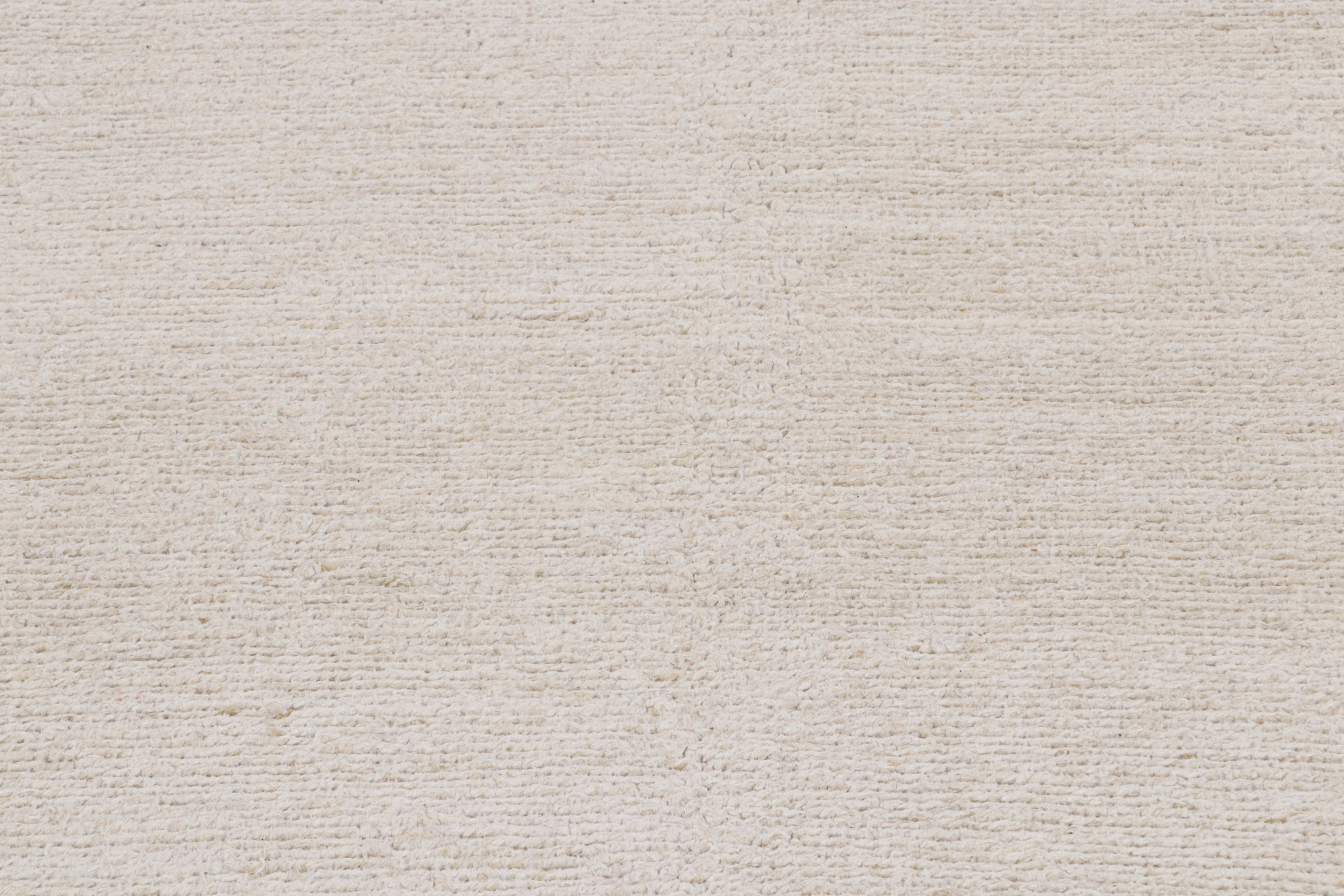 Rug & Kilim's Contemporary Teppich in Weiß mit dezentem Kreis-Muster - Harmony  (Handgeknüpft) im Angebot