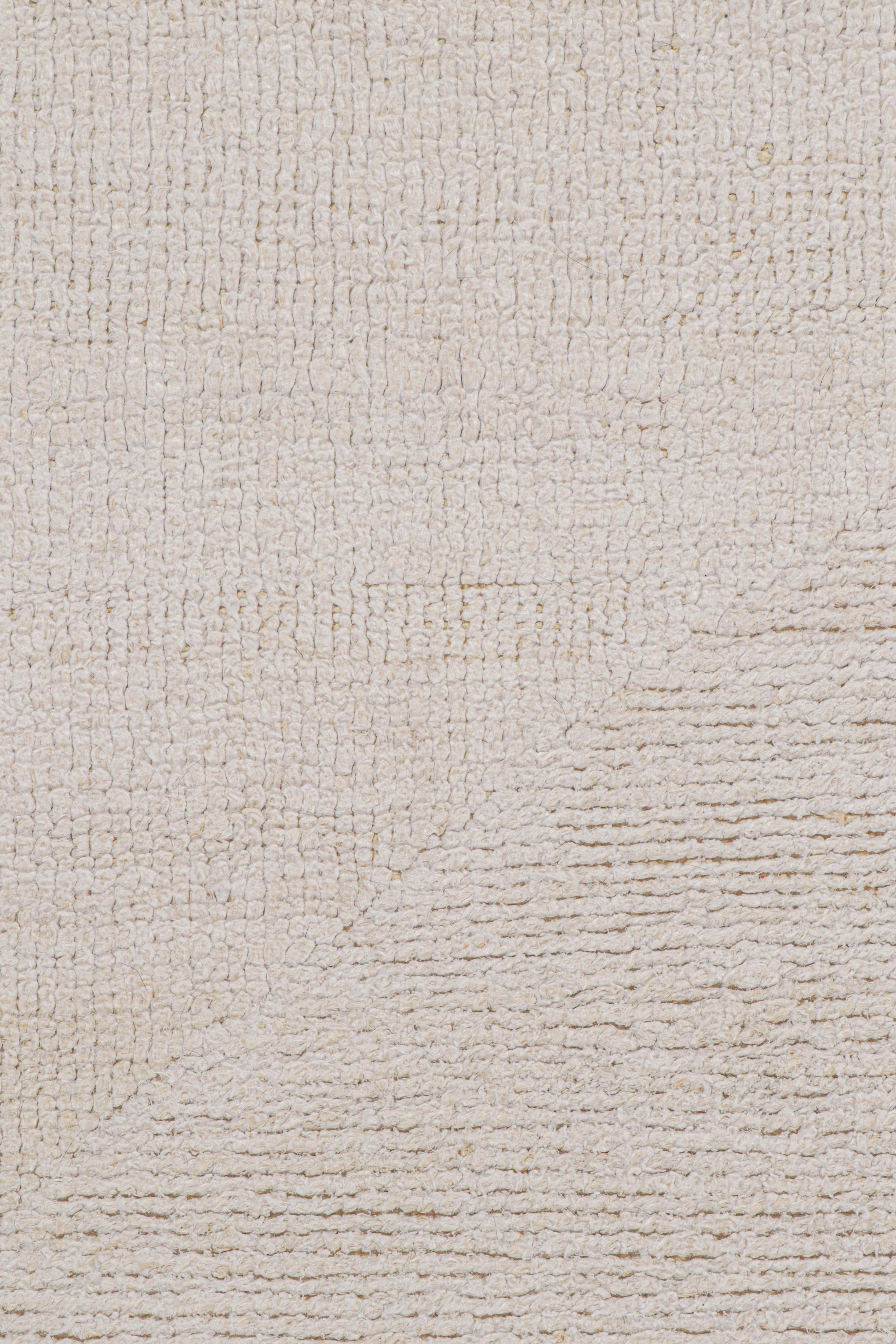 Rug & Kilim: Tappeto contemporaneo di colore bianco con sottile motivo a cerchi - 