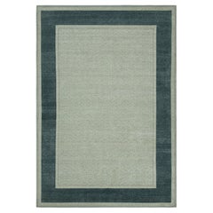 Rug 
Kilim’s Contemporary Rug with Blue and Cream Florals, Navy Blue Border