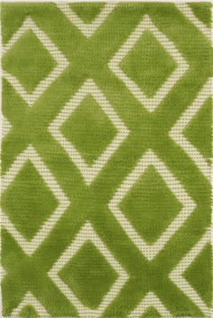 Moderner Teppich von Rug & Kilim mit Rautenmotiven in Grün und Beige