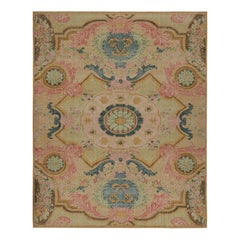 Rug & Kilim's Contemporary Teppich mit Blumenmustern in Grün, Blau und Rosa