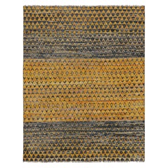 Rug & Kilim’s Contemporary Rug with Gray and Gold Geometric Patterns