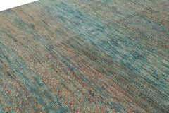 Rug & Kilim’s Contemporary Rug with Polychromatic Stripes and Geometric Patterns