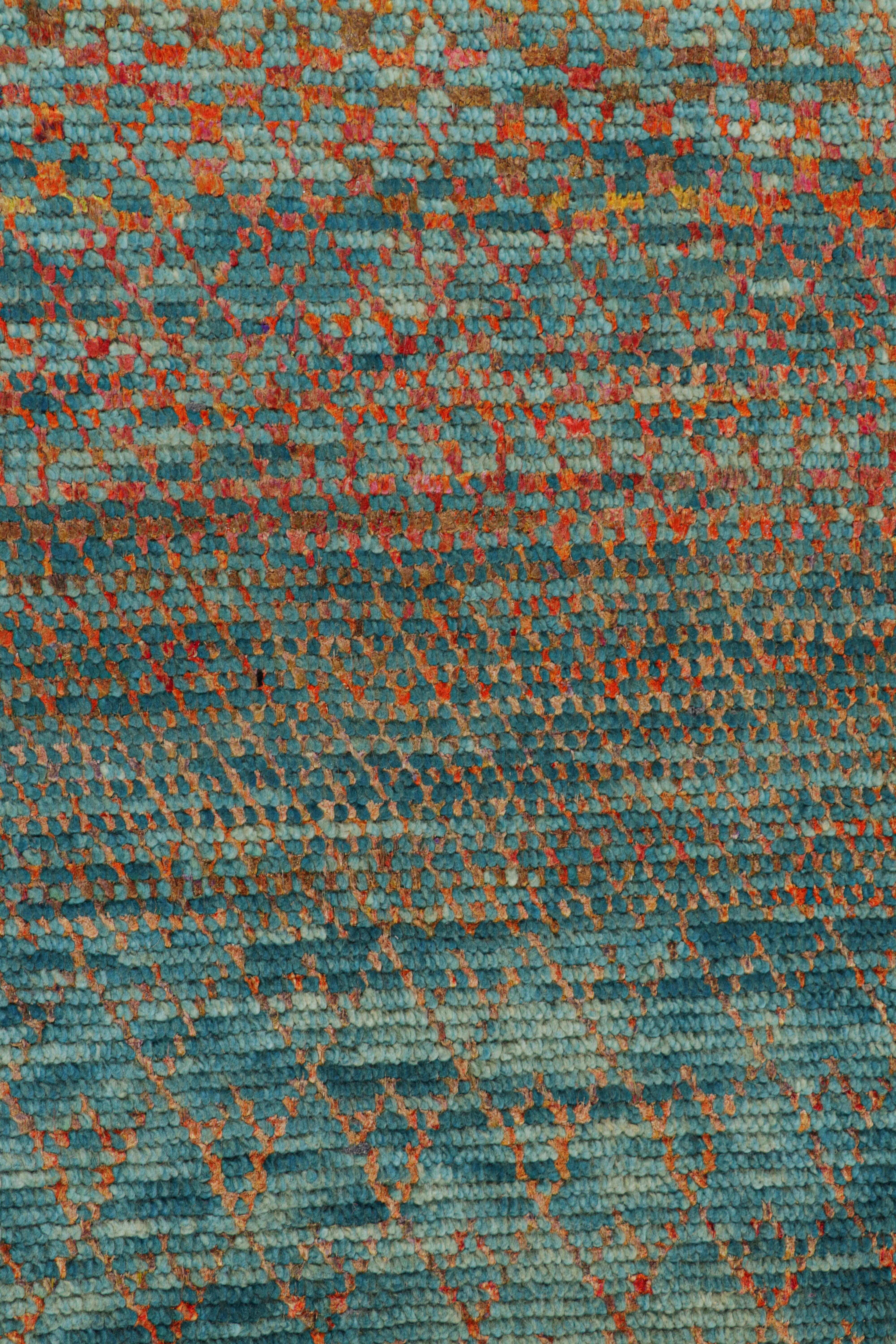 Rug & Kilim’s Contemporary Rug with Polychromatic Stripes and Geometric Patterns In New Condition For Sale In Long Island City, NY
