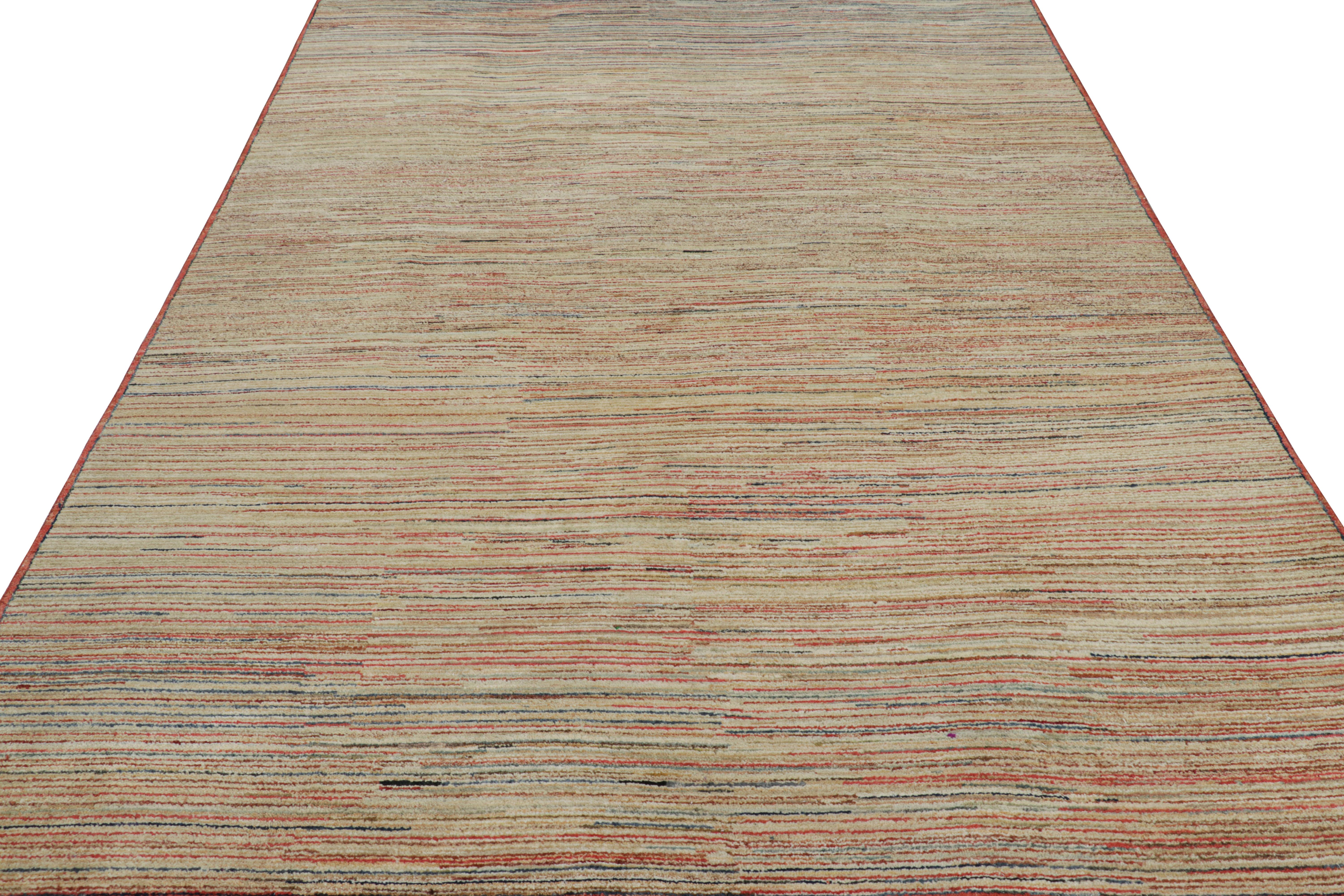 Rug & Kilim's Contemporary Teppich mit polychromen Streifen und Schlieren (Indisch) im Angebot