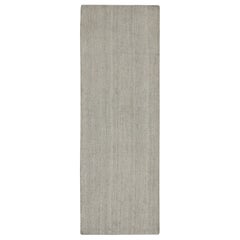 Rug & Kilim’s Contemporary Runner and Textural Rug in Solid Gray Striae