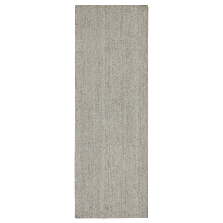 Zeitgenössischer Läufer und Strukturteppich von Rug & Kilim in massivem grauem Streifenmuster im Angebot