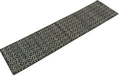 Rug & Kilim’s Contemporary runner in Black, Blue & White Trellis Patterns