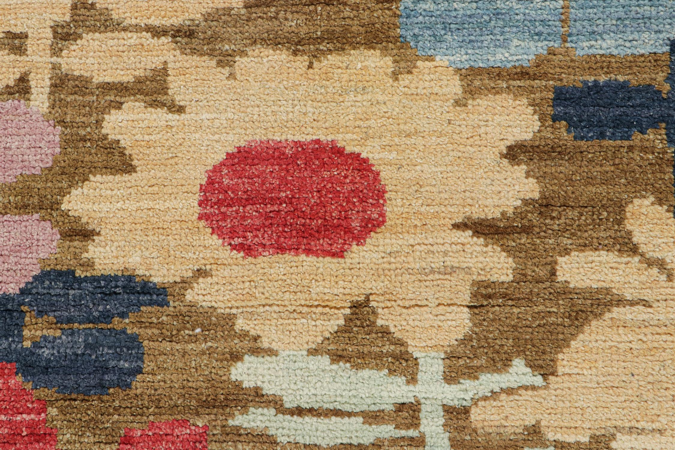 Rug & Kilim’s Contemporary Runner in Colorful Floral Patterns In New Condition For Sale In Long Island City, NY
