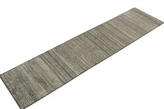 Rug & Kilim’s Contemporary Runner in Grey and Beige Geometric Pattern