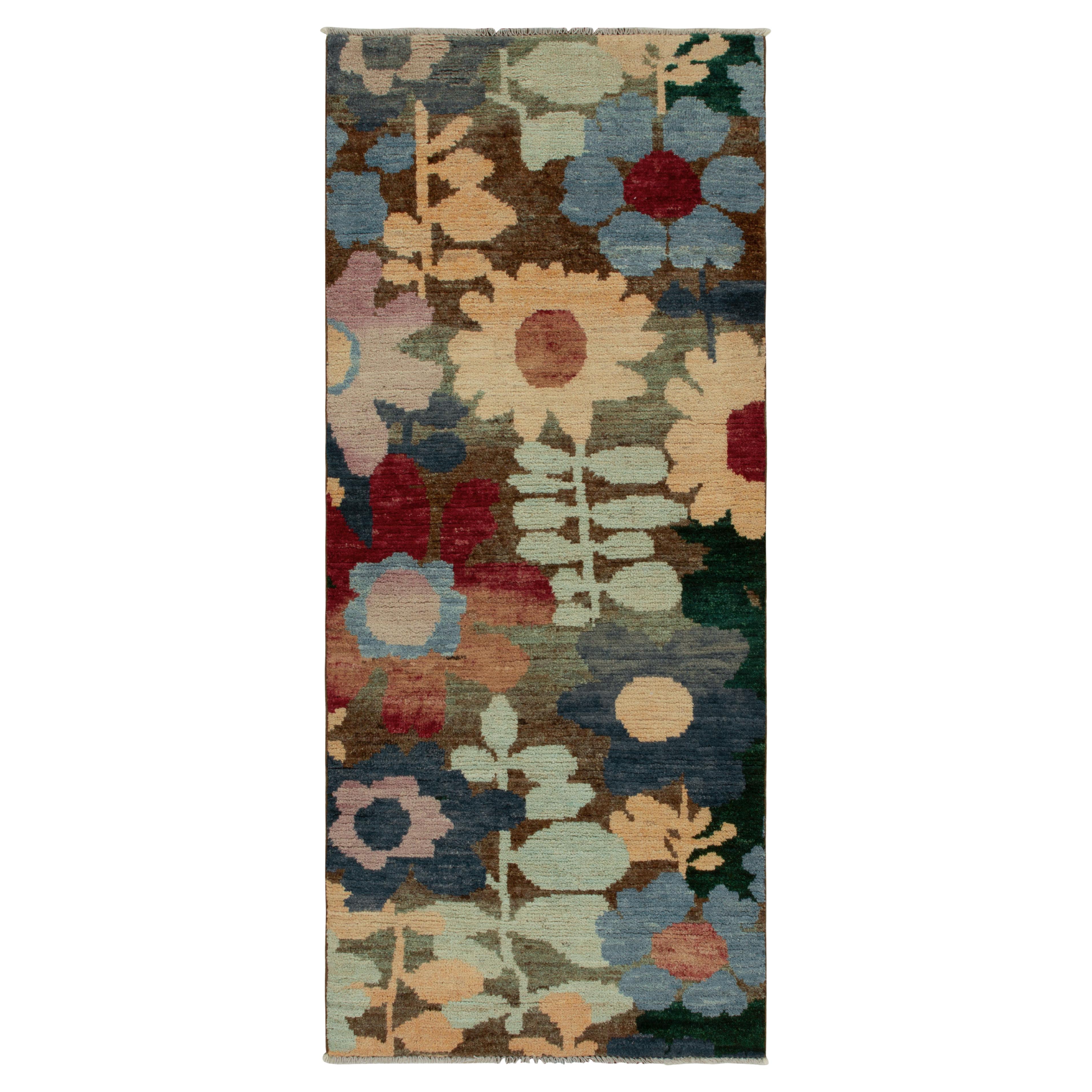 Teppich &amp;amp; Kilims Zeitgenössischer Läufer mit mehrfarbigem Blumenmuster