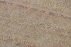 Rug & Kilim’s Contemporary Runner Rug in Cream and Mauve with Floral Patterns