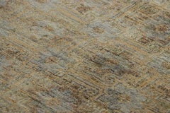 Rug & Kilim’s Contemporary Runner Rug in Gold and Gray with Floral Patterns