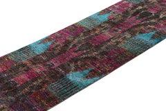 Rug & Kilim’s Contemporary Runner Rug with Polychromatic Ikat Geometric Patterns