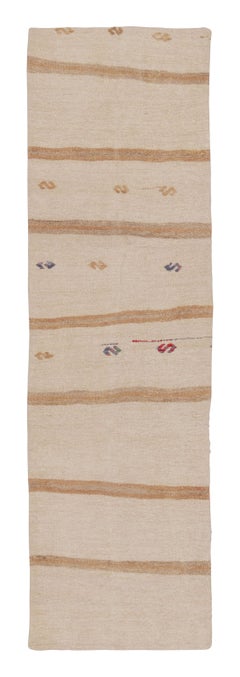 Tapis & Kilim's Contemporary Runner with Minimalist Beige-Brown Striped Field (Tapis de course contemporain avec champs de rayures minimalistes beige-brun)
