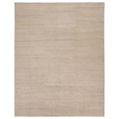 Rug & Kilim’s Contemporary Silk Rug in Solid Beige-Brown