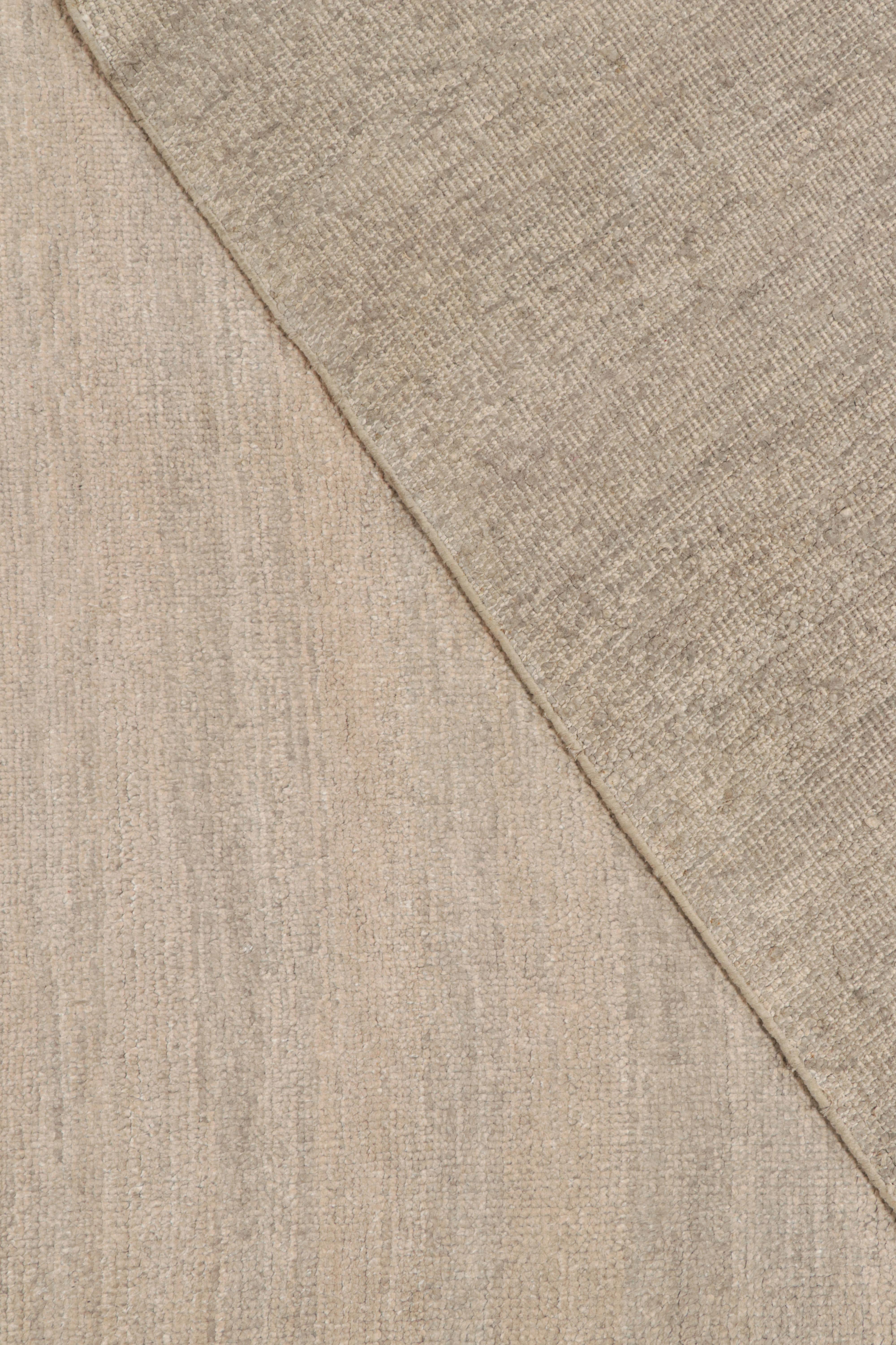 XXI secolo e contemporaneo Rug & Kilim - Tappeto di seta contemporaneo in tinta unita beige-marrone in vendita