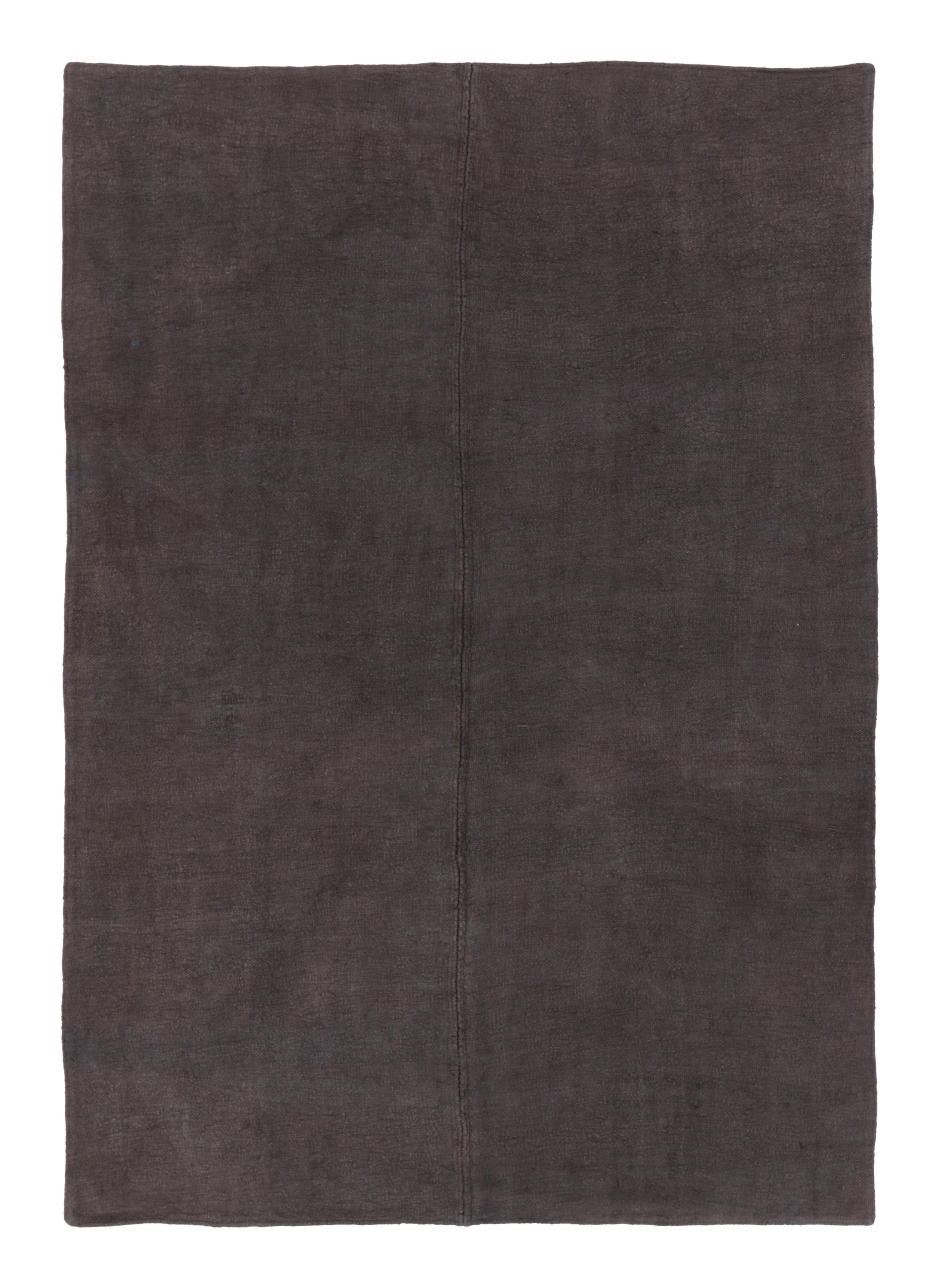 Rug & Kilim’s Contemporary Solid Flatweave in Brown and Charcoal Tones