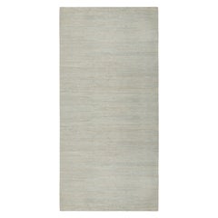 Rug & Kilim’s Contemporary Solid Rug in Gray and Blue Striae