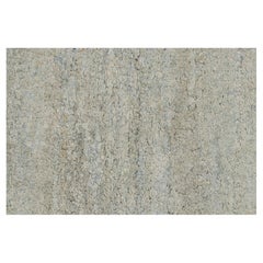 Rug & Kilim’s Contemporary Solid Rug in Gray and Blue Striae