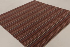 Rug & Kilim’s Contemporary Square Flatweave Rug with Variegated Stripes