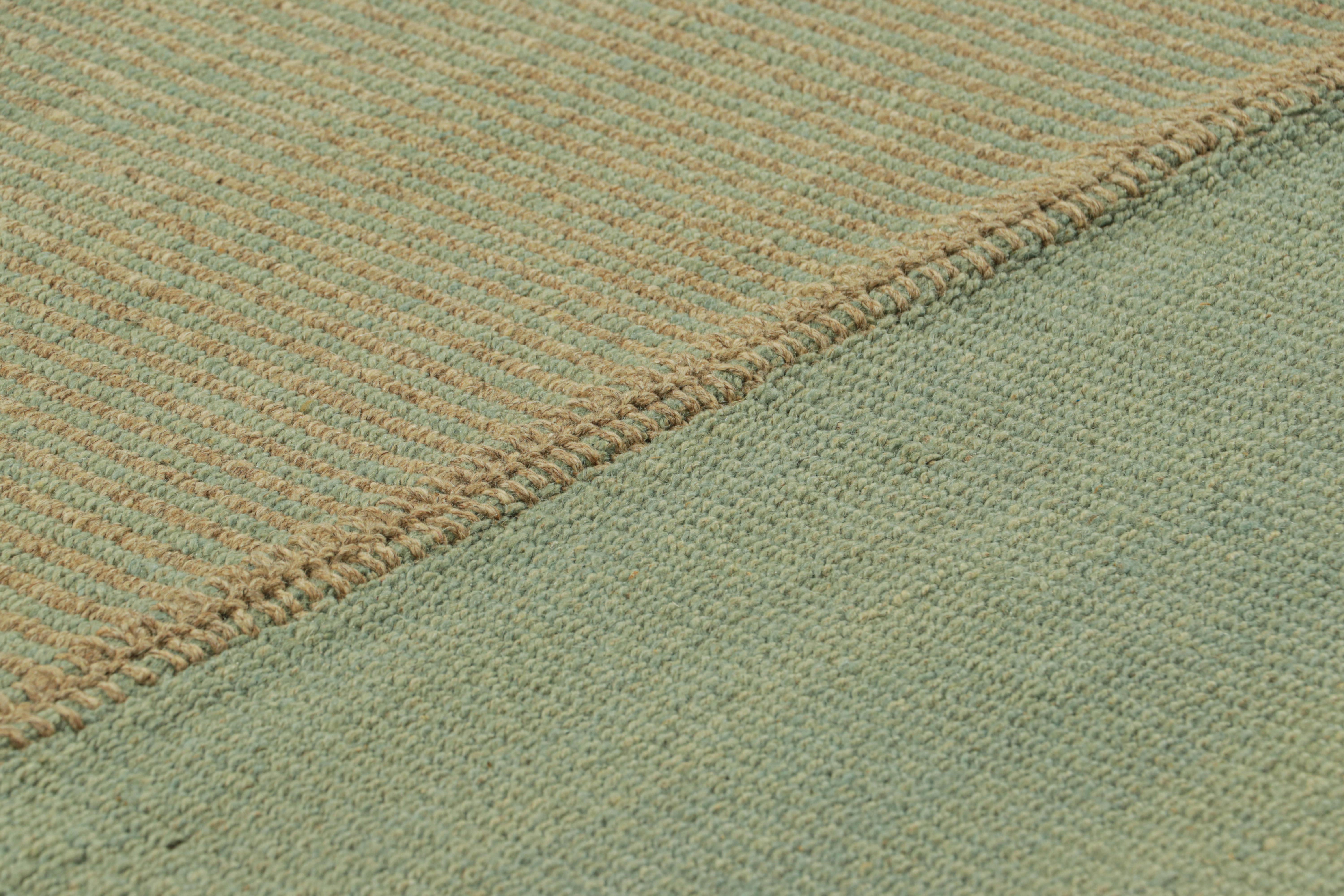Tissé à la main en laine, ce Kilim carré 3x4 est issu d'une nouvelle collection de tissage plat personnalisable de Rug & Kilim.

Sur le Design :

