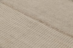 Rug & Kilim’s Contemporary Square Kilim with Textural Beige-Brown Stripes