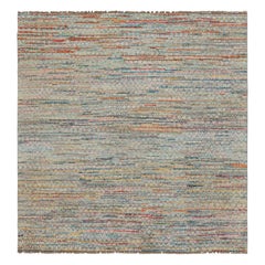Rug & Kilim’s Contemporary Square Rug with Colorful Stripes & Geometric Patterns