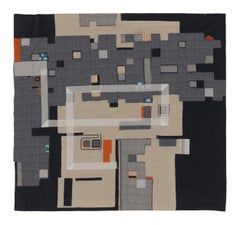 Rug & Kilim’s Contemporary Square Tapestry with Geometric Layout in Neutral Tone