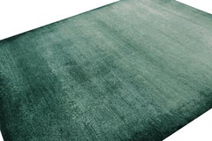 Rug & Kilim’s Contemporary Textural High Pile Rug in Teal Blue and Green
