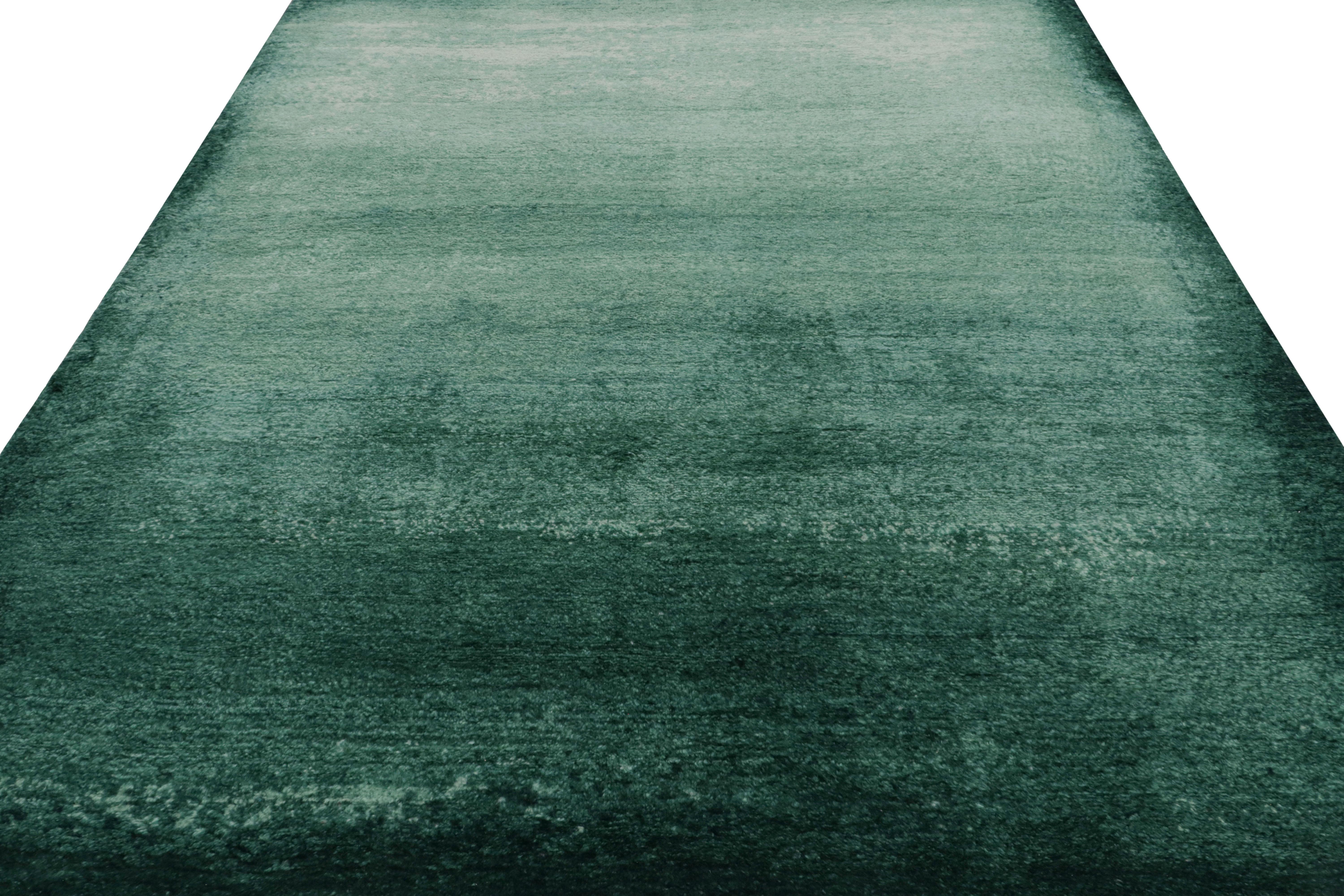 Moderno Rug & Kilim - Tappeto contemporaneo a pelo alto con texture blu e verde acqua in vendita