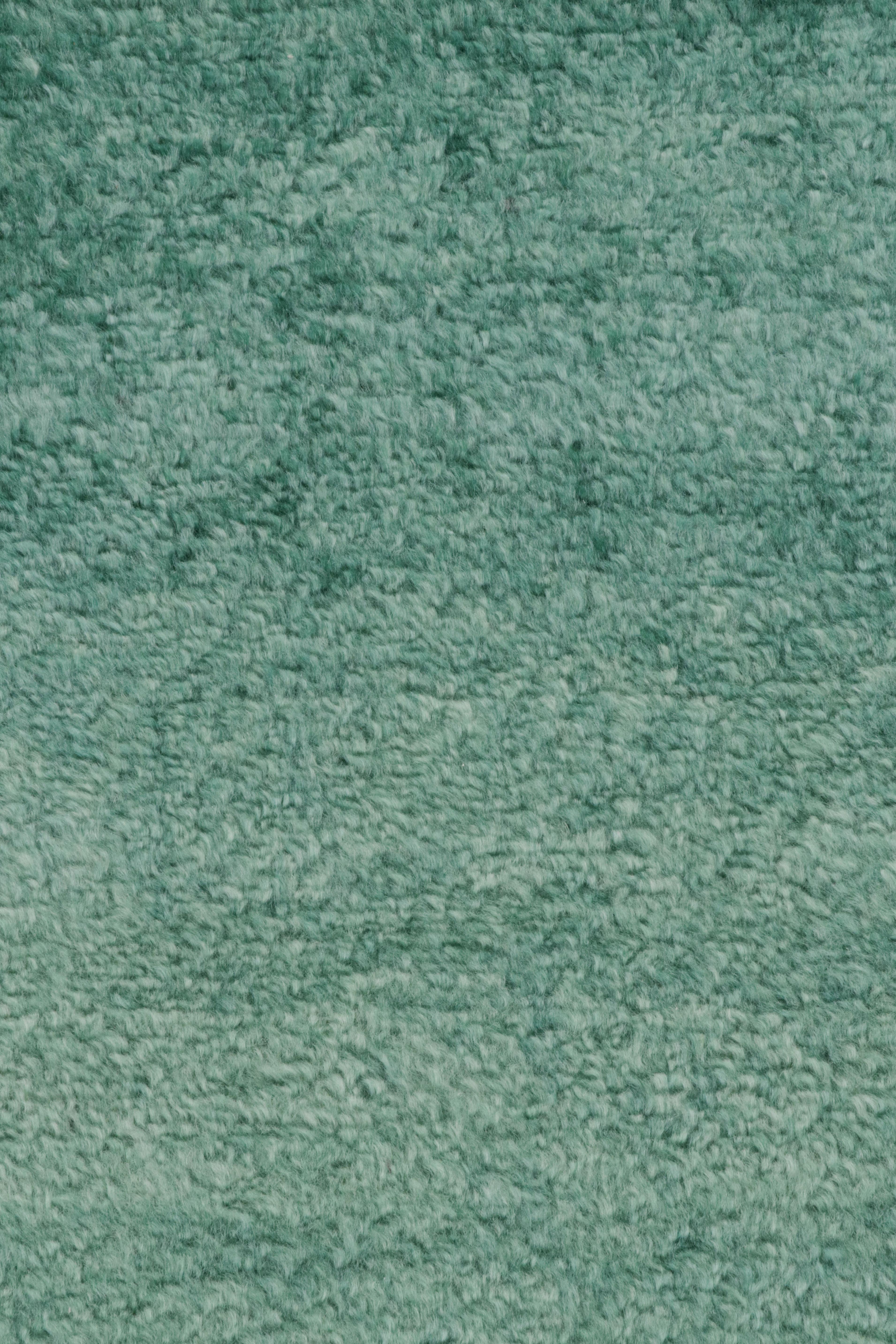 Rug & Kilim - Tappeto contemporaneo a pelo alto con texture blu e verde acqua In condizioni Nuovo in vendita a Long Island City, NY