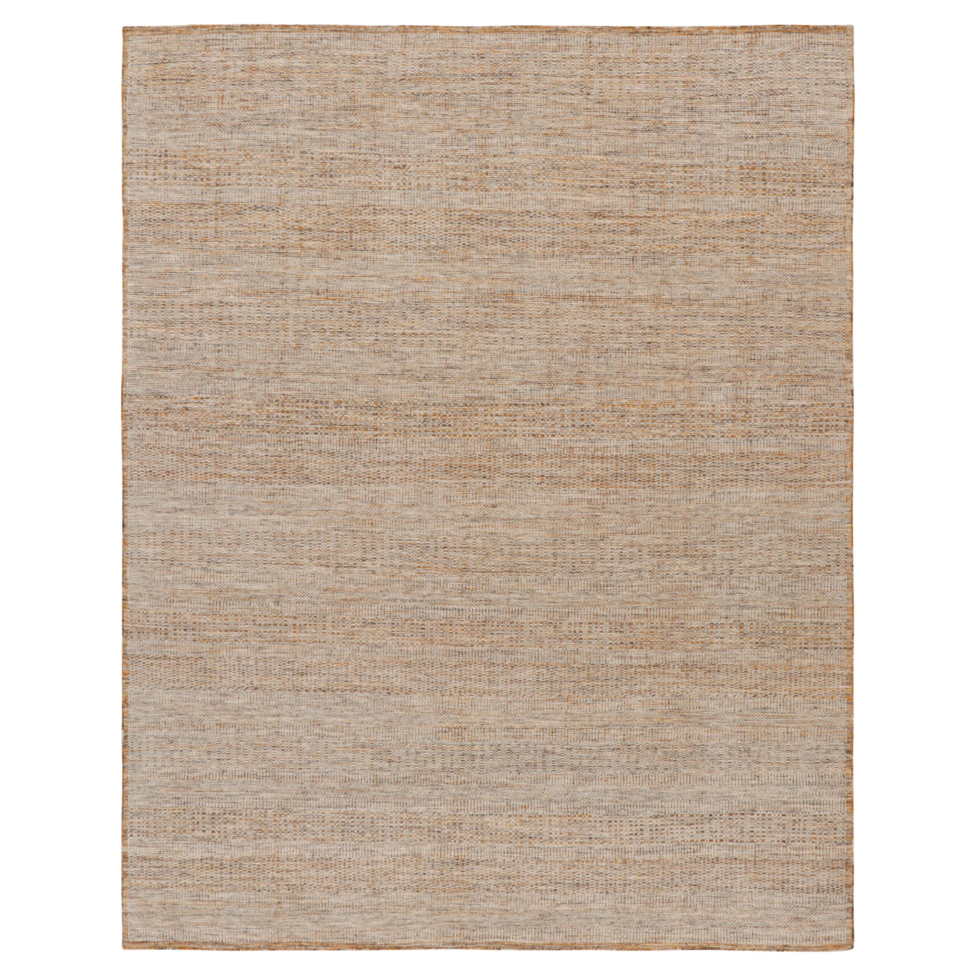 Tissé à la main en laine, ce Kilim 8x10 présente une nouvelle texture en forme de boucle, issue d'une nouvelle collection contemporaine inventive à tissage plat de Rug & Kilim dans leurs collections de tapis Modernes et Texturaux. 

Sur le Design :