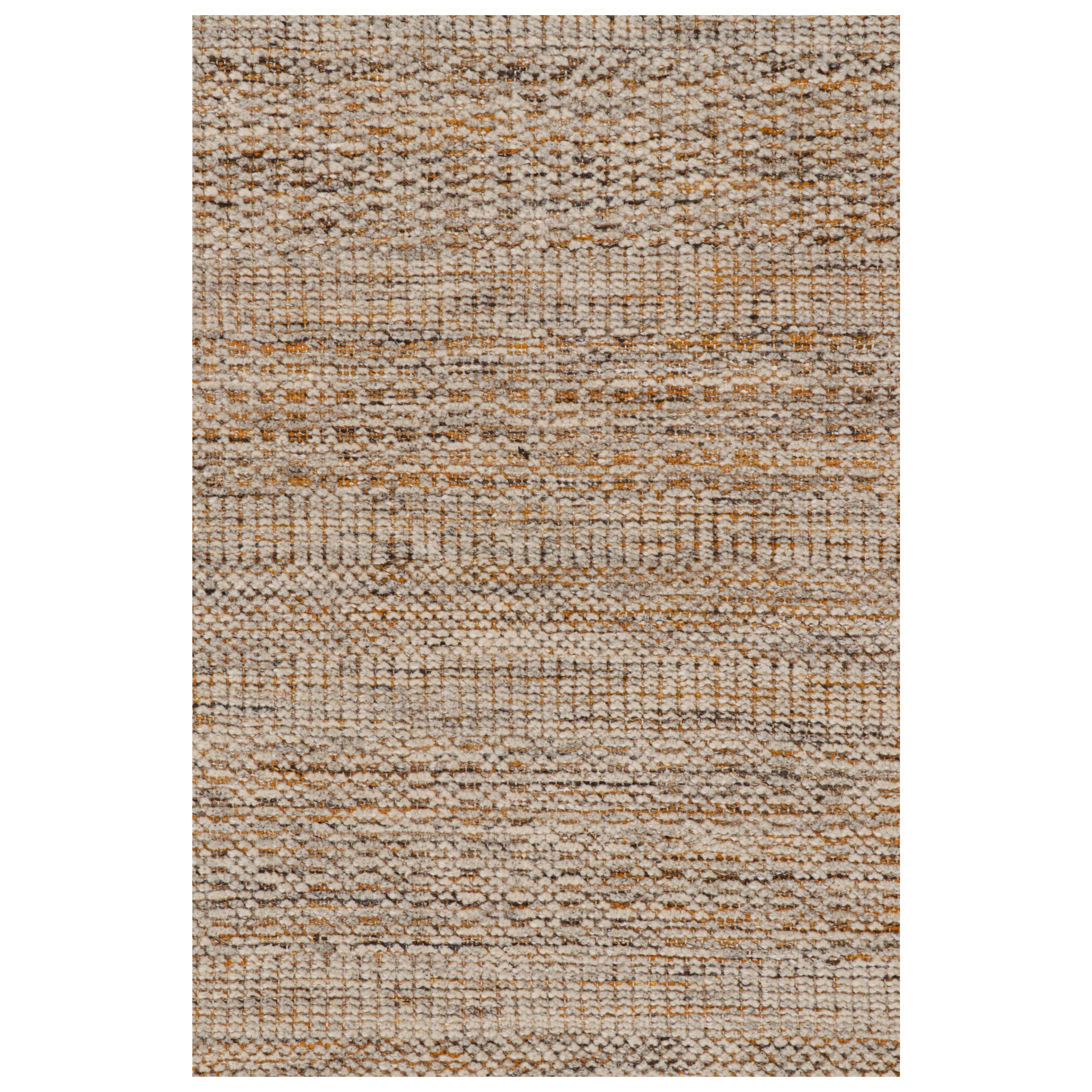 Rug & Kilim's Contemporary Textural Kilim in Beige-Braun-Orange und Weiß-Tönen